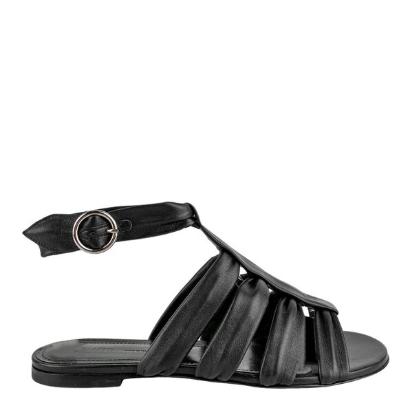 KHAITE Shoes - Khaite Flat Leather Sandals Black NWT